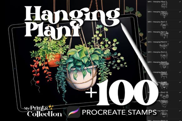 100 Procreate Hanging Plant Stamps
