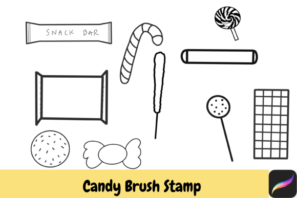 Candy Sweet Hand Drawn Brush Stamps: A Creative Toolkit for Digital Artists