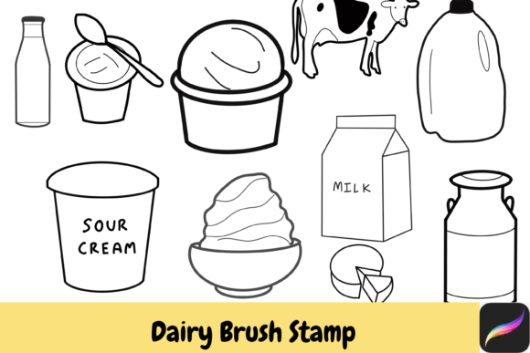 Dairy Hand Drawn Brush Stamps: A Practical Guide for Digital Crafters