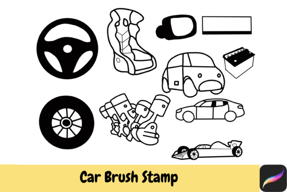 Elevating Digital Illustration with Car Brush Stamps for Procreate on iPad