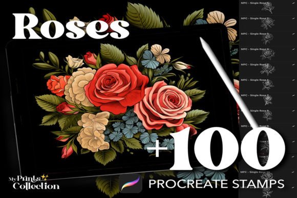Enhance Your Digital Art with 100 Roses Stamps Procreate
