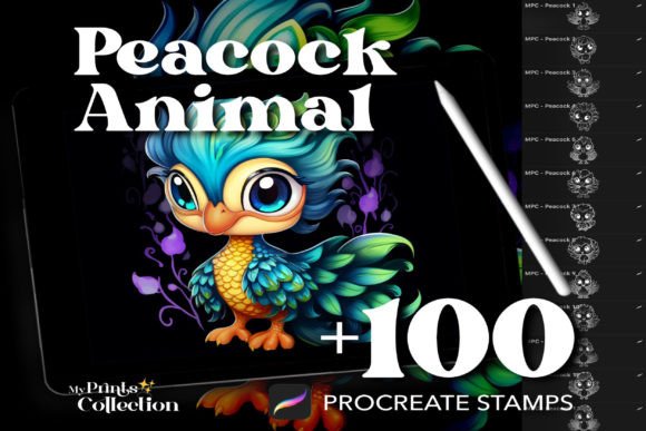 Integrating 100 Procreate Peacock Animal Stamps into Professional Digital Workflows