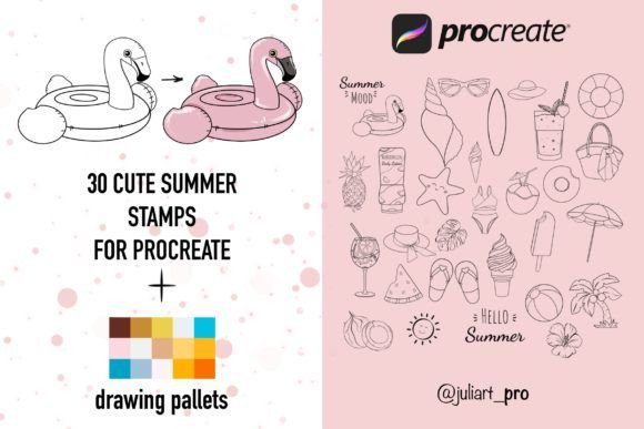 Mastering Seasonal Aesthetics with 30 Summer Stamps for Procreate