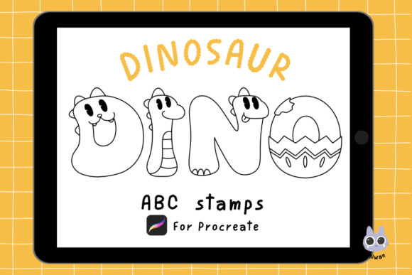 Mastering the Dinosaur Alphabet Letter ABC Brush Stamp for Procreate