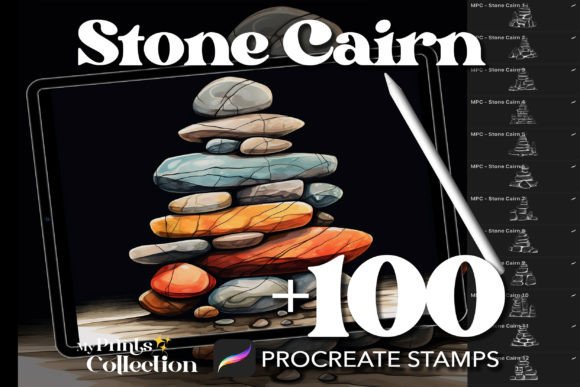 Strategic Visual Assets: Leveraging 100 Procreate Stone Cairn Stamps for Digital Design Excellence