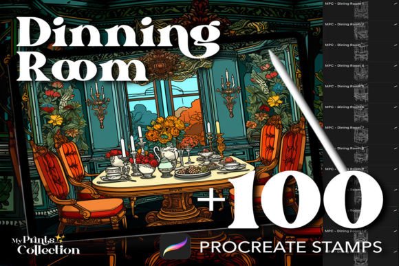 Transform Your Digital Art with 100 Procreate Dining Room Stamps