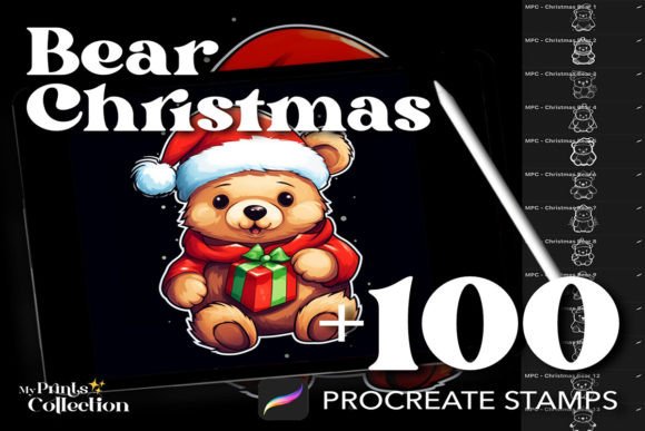 Unlocking Holiday Creativity with 100 Procreate Christmas Bear Stamps
