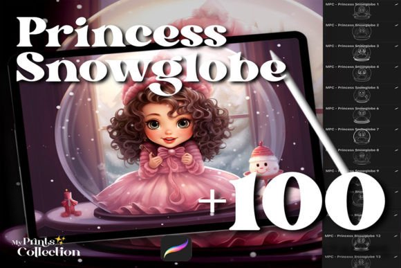 Unlocking Winter Magic with 00 Procreate Princess Snowglobe Stamps